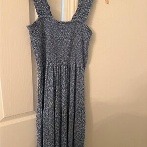 Aerie Blue Patterned Midi Dress
